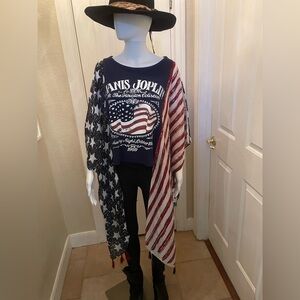 One of a kind Custom made Janis Joplin poncho top